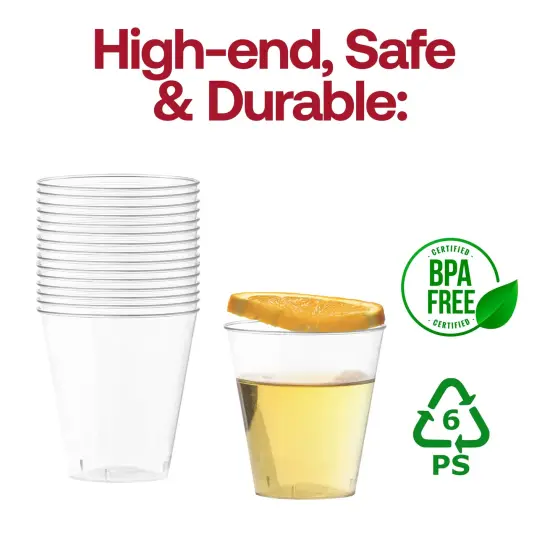 Clear Round Plastic Disposable Shot Glasses - 2 oz. (1200 Glasses) {4}