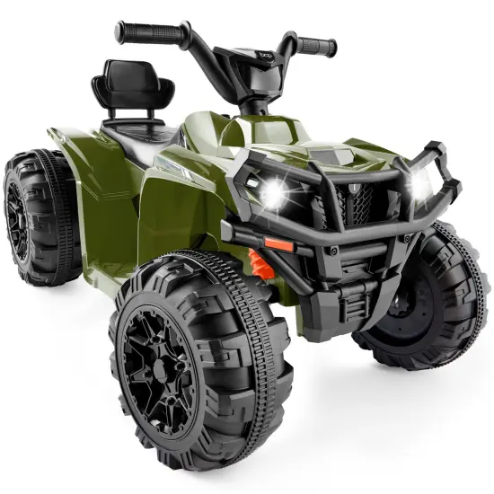 Best Choice Products 12V Kids Ride-On ATV Quad w/ Bluetooth, 2.4mph Max, Treaded Tires, LED Lights, Radio Army Green {1}