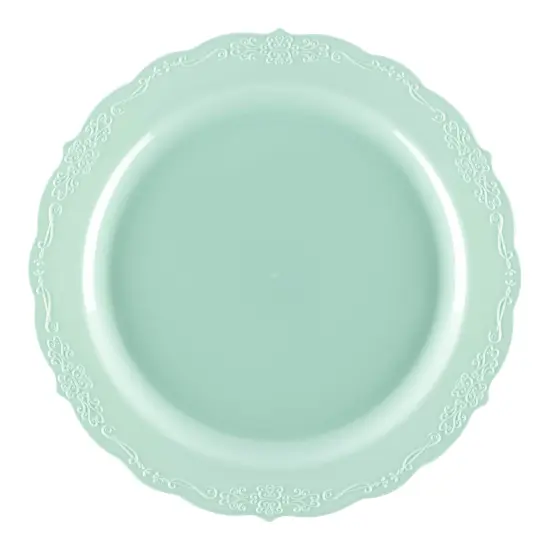 Turquoise Vintage Round Disposable Plastic Appetizer/Salad Plates - 7.5" (120 Plates) {2}