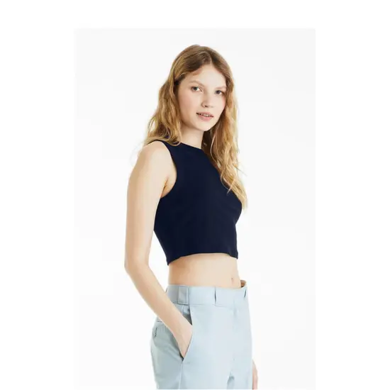 Bella + Canvas&reg; Ladies Micro Rib Muscle Crop Tank SOL NATURAL BLND {6}