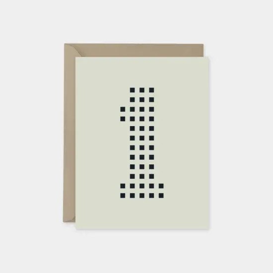 Age 1 Stencil Number Birthday Card {1}