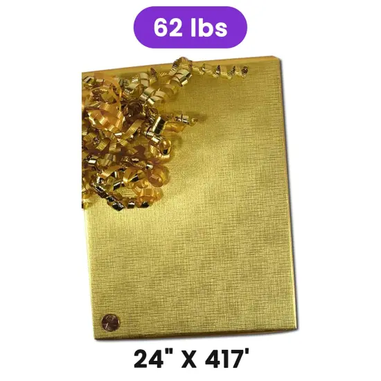 Gold Texture Embossed Metallic Wrapping Paper 24" x 417" Roll {1}