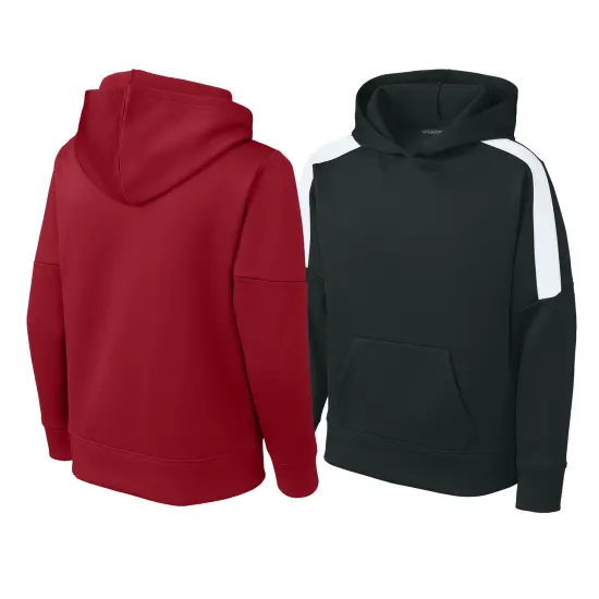 Sport-Tek&reg; Youth Fleece United Pullover Hoodie Maroon/ White {6}