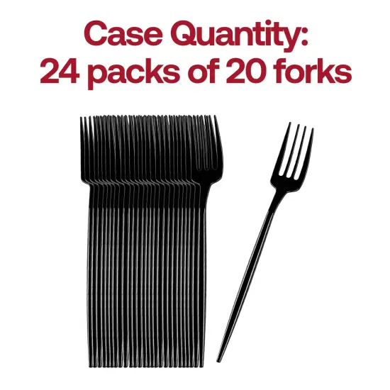 Solid Black Moderno Disposable Plastic Dessert Forks (480 Forks) {5}