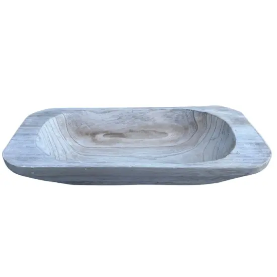 Natural Wood Dough Bowl &ndash; 20"" Rustic Wooden Bowl for Decor, Serving, Candle Making, or Centerpieces {1}