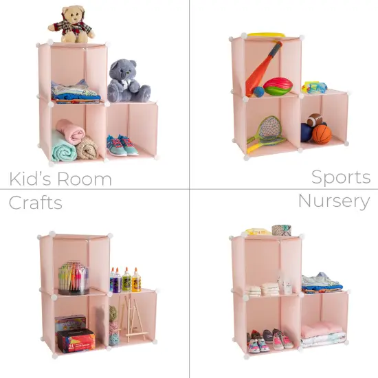 Smart Design 3 Cube Closet Organizer System- Pink {6}