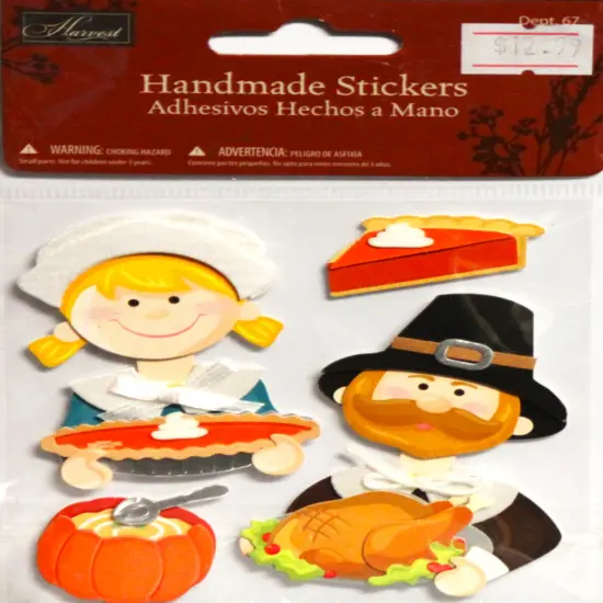 Harvest Crafts Pilgrim's Thanksgiving Dinner Dimensional Stickers {1}