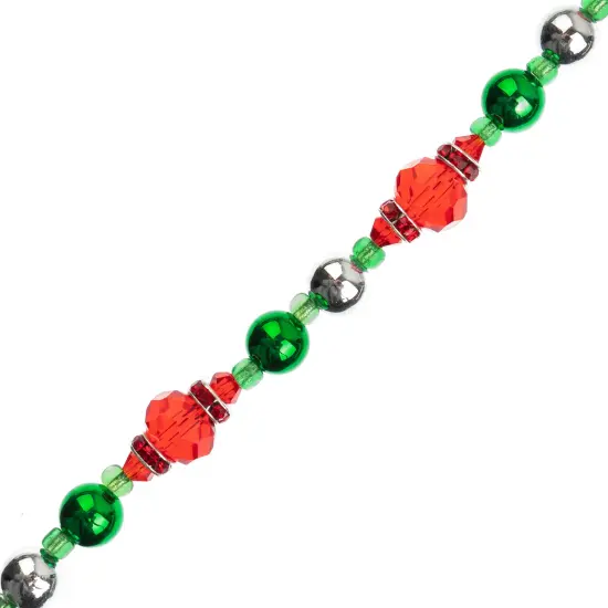 Crystal Lane DIY 7" Designer Holiday Red & Green Glass Bead Mix Strand Mix / Green & Red {1}
