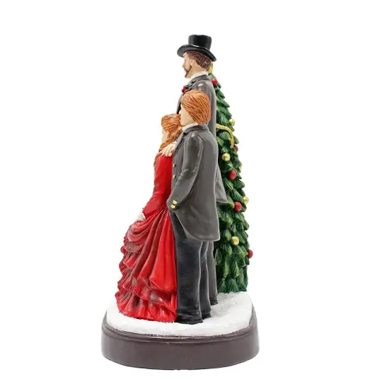 Elegant Victorian Christmas Family Figurine, 8" Vintage Holiday Tabletop Statue and Home Decoration {5}