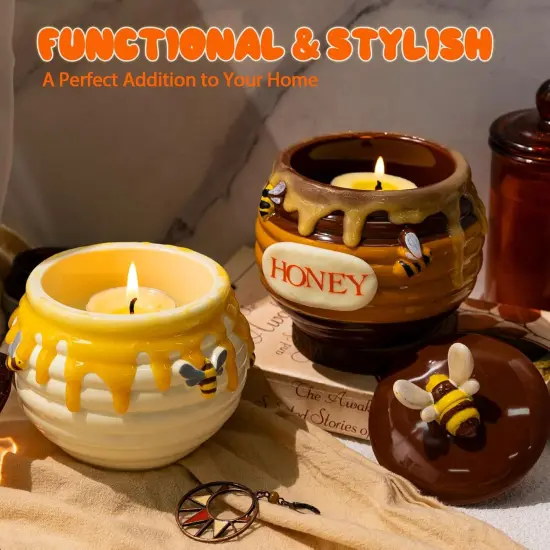 LET&rsquo;S Resin Honey Jar Resin Molds Silicone, Large Resin Jar Molds with Lid and Bee, Honeycomb Shape Jar Molds for Epoxy Resin Casting Craft, Container Pot,Candle Holder,Party Favors,Christmas Gifts {6}