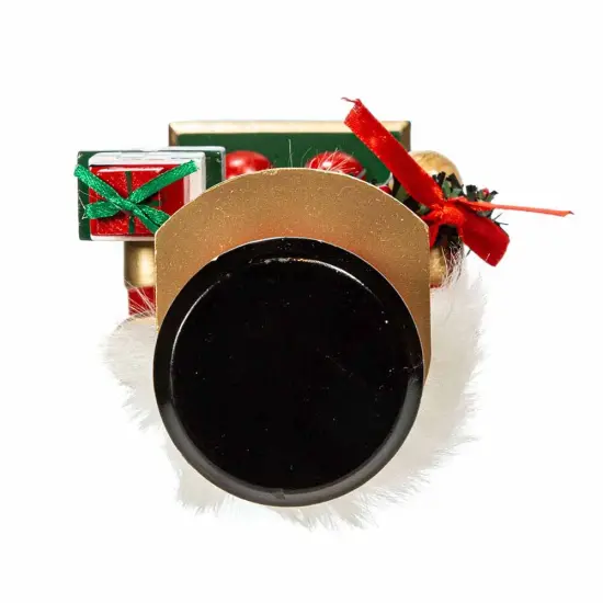 Kurt Adler 15-Inch Red, White and Black Nutcracker with Gift Box and Wreath {5}