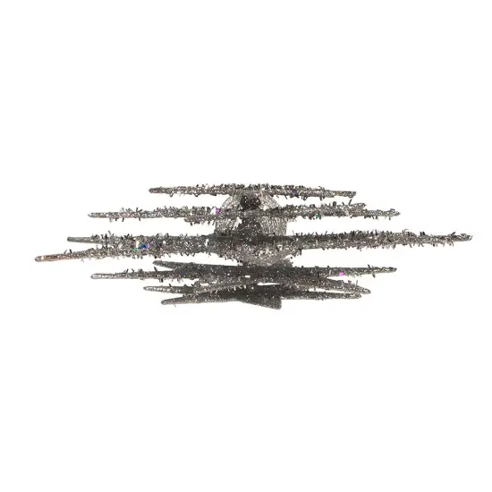 Kurt Adler 13-Inch Plastic Silver Glittered Snowflake Tree Topper {5}
