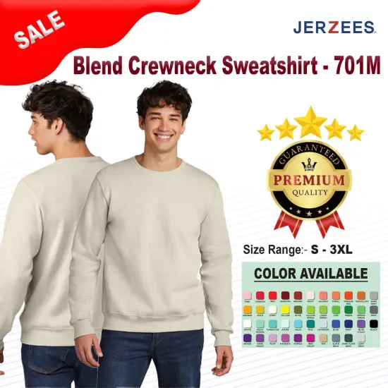 JERZEES&reg; Blend Crewneck Sweatshirt White {2}