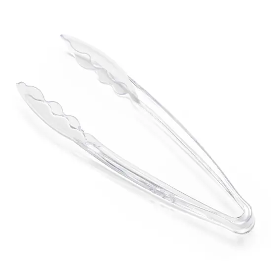 Clear Disposable Plastic Serving Tongs - 9" (48 Tongs) {1}