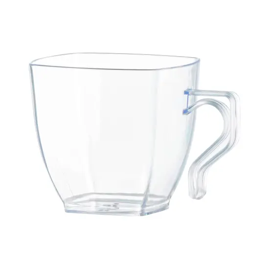 Clear Square Plastic Coffee Mugs - 8 oz. (192 Mugs) {1}