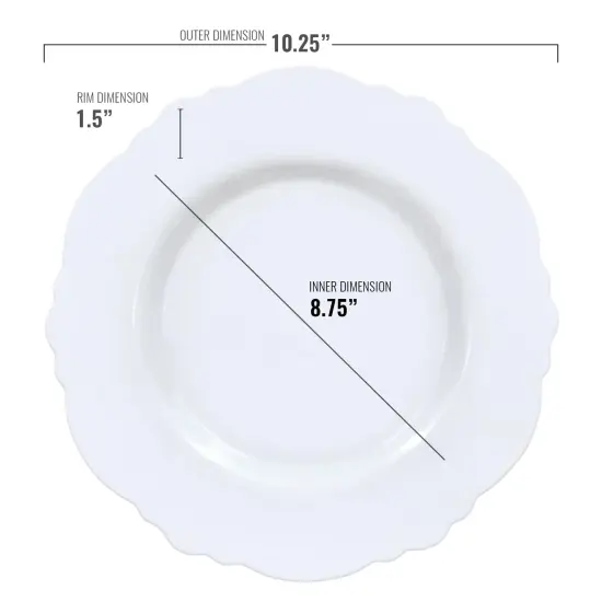 Solid White Round Blossom Disposable Plastic Dinnerware Value Set (120 Guests) {3}