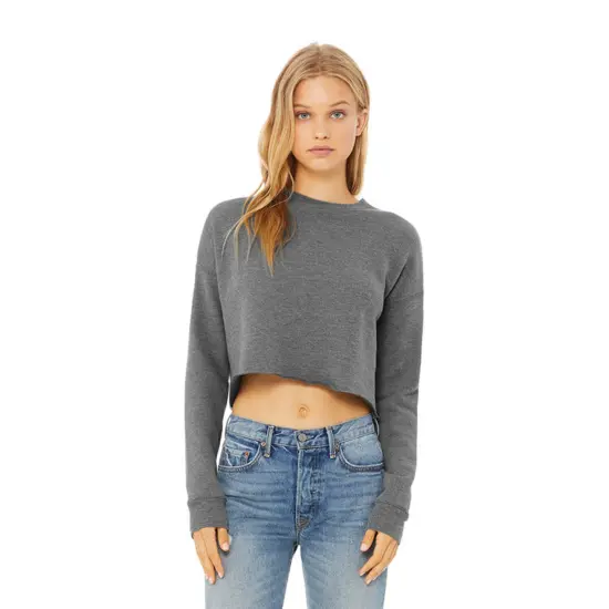 Bella + Canvas&reg; Ladies Cropped Fleece Crew YELLOW {3}
