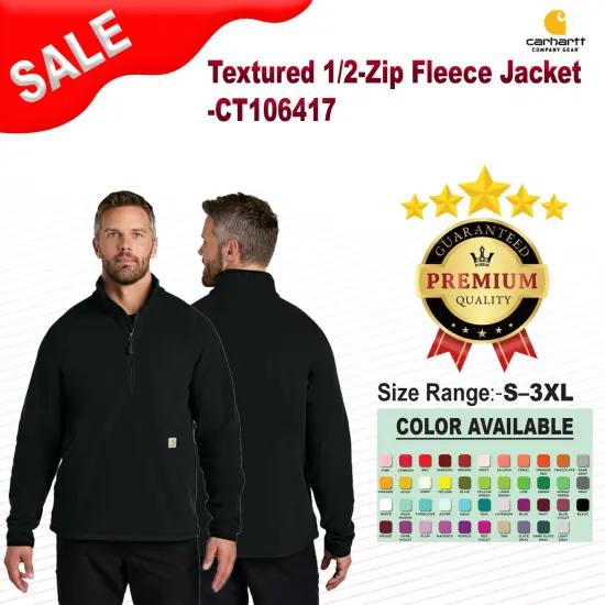 Carhartt&reg; Textured 1/2-Zip Fleece Jacket Heather Grey {2}