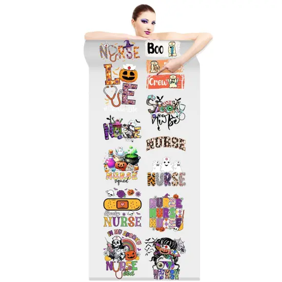 Halloween Nurse DTF Transfer 22x60 Direct-to-Film Gang Sheets Iron On Transfers - 12 Adult Prints {2}