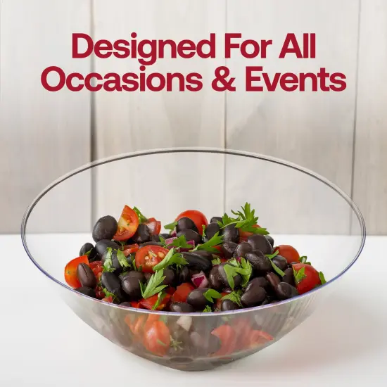 Solid Clear Organic Round Disposable Plastic Bowls - 32 oz. (60 Bowls) {6}