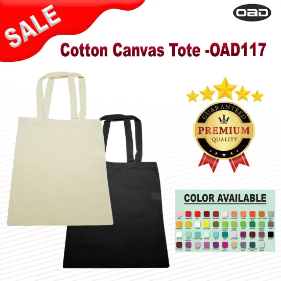 OAD&reg; Cotton Canvas Tote BLACK {2}