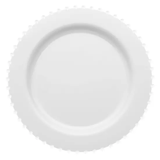 White Pearl String Round Disposable Plastic Salad Plates - 7" (120 Plates) {2}