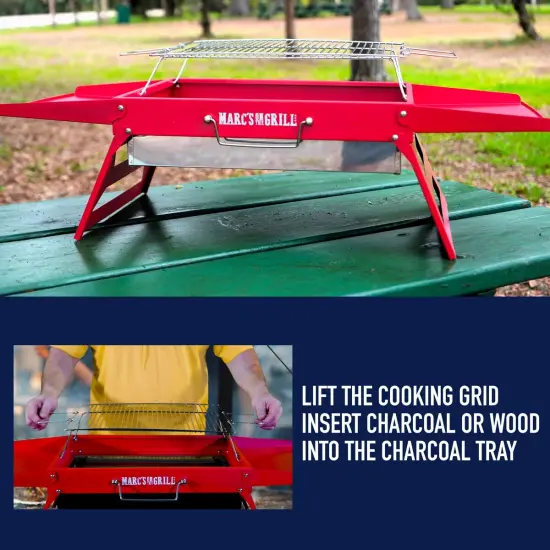 Marc's On The Grill Folding Charcoal Grill - 2 Colors! Black {7}