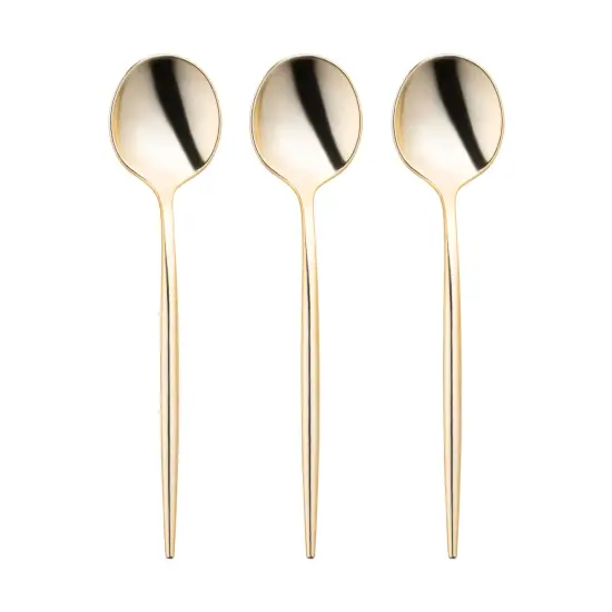 Shiny Gold Moderno Disposable Plastic Dessert Spoons (300 Spoons) {2}