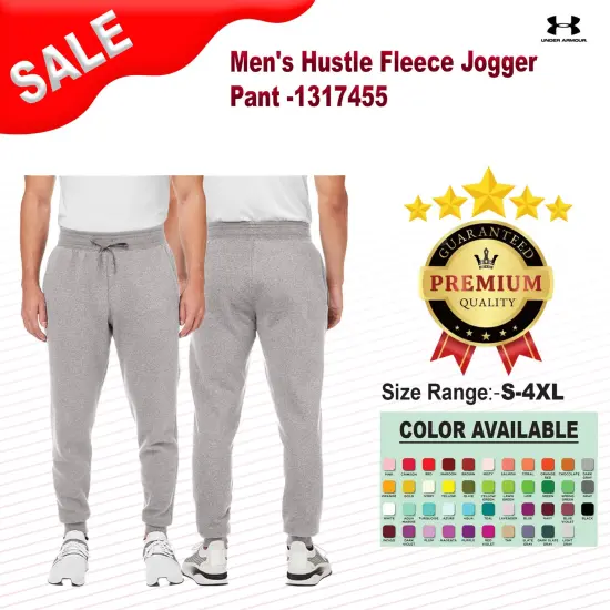 Under Armour&reg; Men's Hustle Fleece Jogger Pant T GR HT/ WH {2}