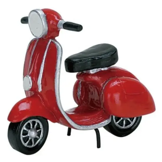 Lemax Red Vespa Scooter (Moped) {1}