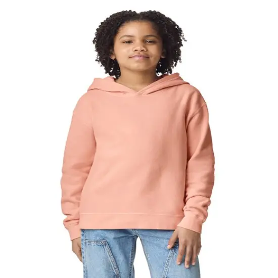 Comfort Colors&reg; Youth Lightweight Hooded Sweatshirt PEACHY {3}