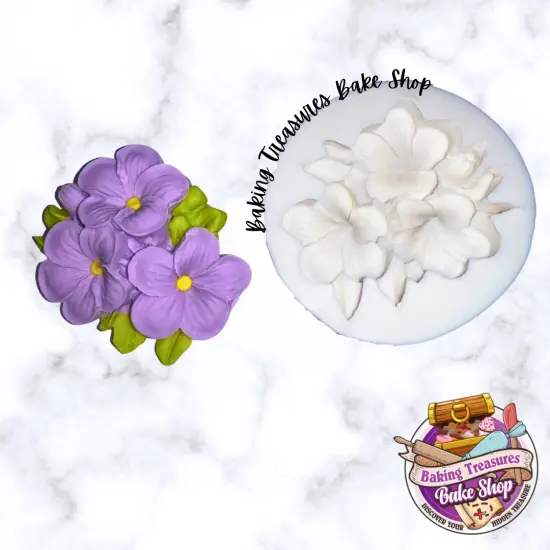 Plumeria With Leaves Silicone Mold {1}