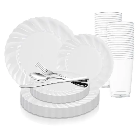 Clear Flair Plastic Wedding Value Set (36 Settings) {1}
