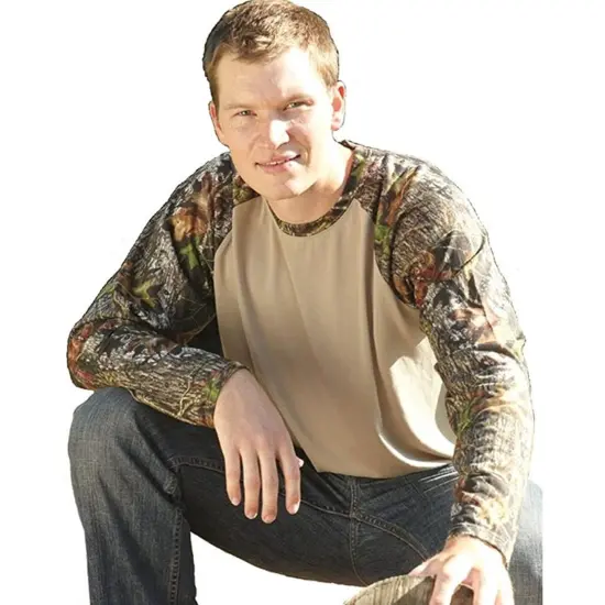 Paragon&reg; Jackson Mossy Oak Colorblocked Long Sleeve T Shirt Shadow Grass {4}