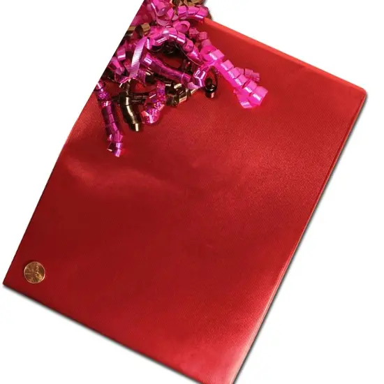 Cranberry Red Embossed Metallic Wrapping Paper 24" x 417" Roll {3}
