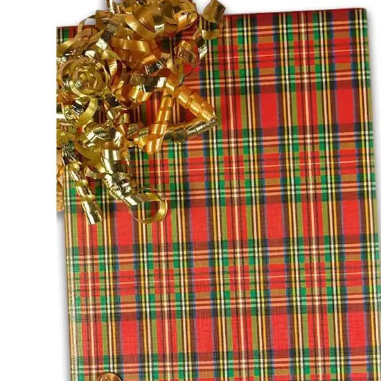 Plaid Christmas Wrapping Paper Embossed Plaid 30 ''*417 ' {3}