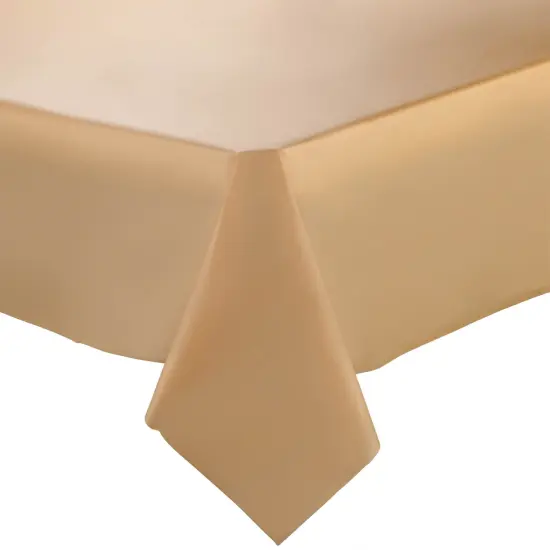 Gold Rectangular Disposable Plastic Tablecloths - 54" x 108" (96 Tablecloths) {1}