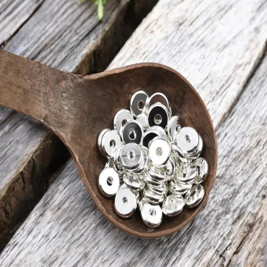 *50* 7mm Long Lasting Sterling Silver Plated Brass Heishi Disc Beads {3}