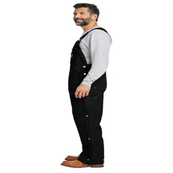 Carhartt&reg; Short Firm Duck Insulated Bib Overalls Black {4}