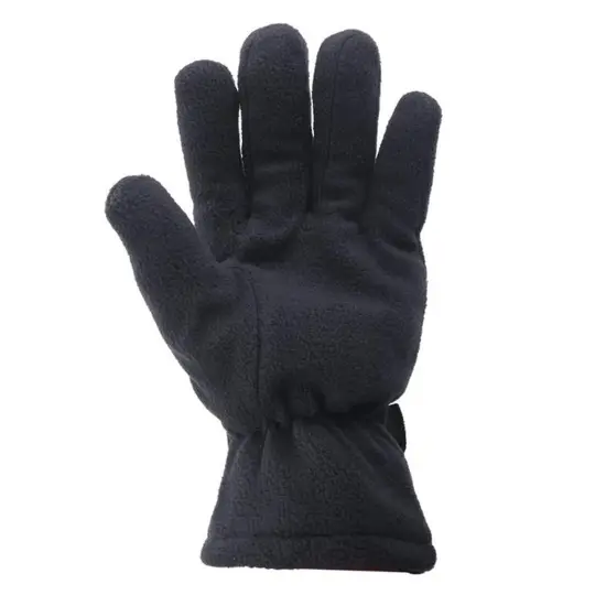 Solid Wing Black Fleece Gloves for Ultimate Warmth {5}