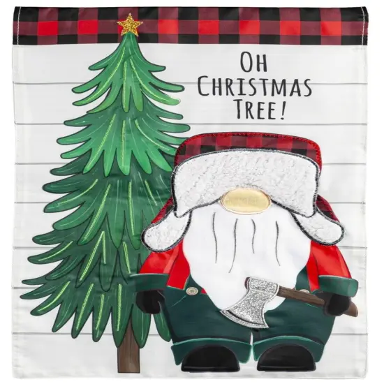 Lumberjack Gnome Christmas Garden Flag 2 Sided {1}