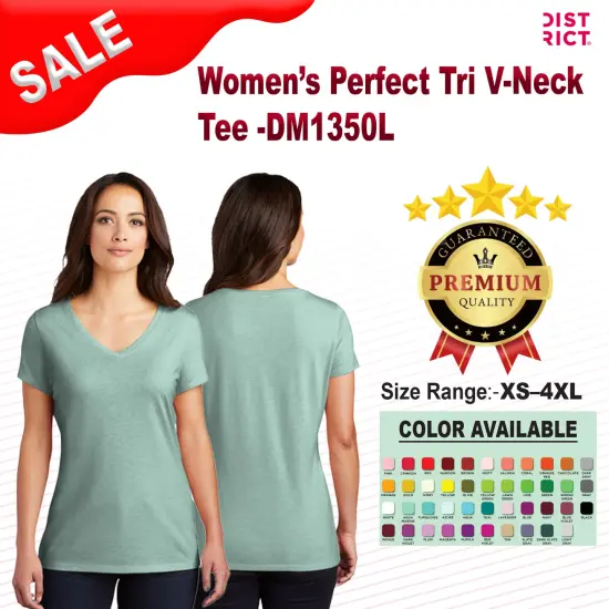 District&reg; Women&rsquo;s Perfect Tri V-Neck Tee Royal Frost {2}