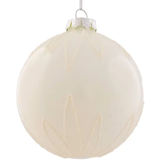 Northlight Starburst Glass Ball Christmas Ornament - 4" - Brushed White {5}
