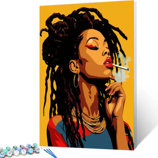 Black Girl with Dreadlocks Paint by Number Kits 16x20 Inch (without Frame) {2}