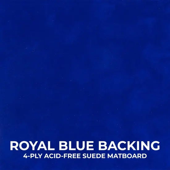 Classic White Wood Shadown Box Frame with Acrylic Front - Royal Blue Suede Backing, 30 Sizes {5}