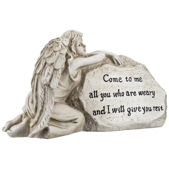 Northlight Come to Me Inspirational Angel Garden Stone Statue - 11.5" Beige {5}