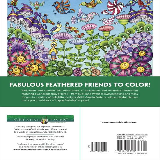 Creative Haven: Fanciful Birds Coloring Book-Softcover {3}