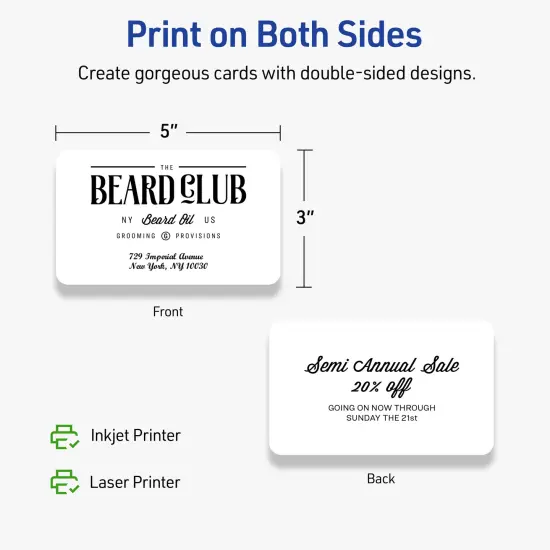 Avery Matte White Index Cards, 3" x 5" Rectangle Rounded Corners {6}