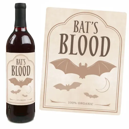 Big Dot of Happiness Vintage Halloween Wine Labels, Spooky Apothecary Decorations for Women and Men, Halloween Wine Bottle Label Stickers - Set of 4 {6}