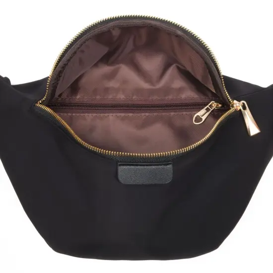 Black Oversized Fanny Pack, Plus Size Crossbody Bag with Adjustable Belt Straps {7}